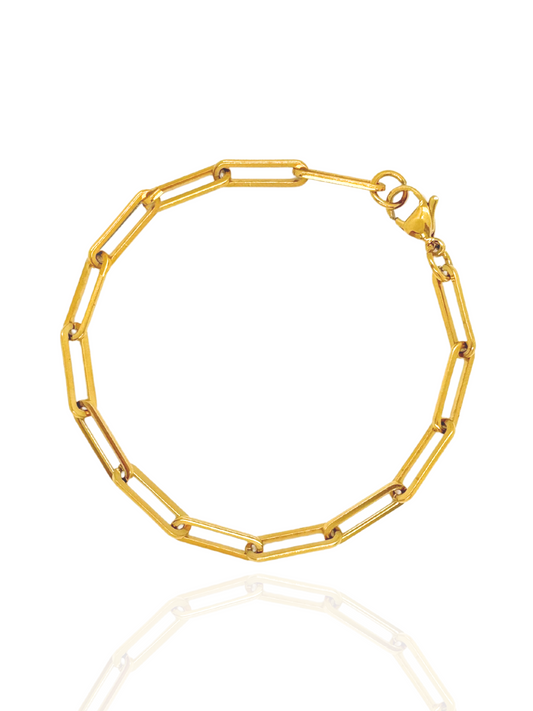 gold bracelet, simple bracelet, chain bracelet, simple link bracelet , link