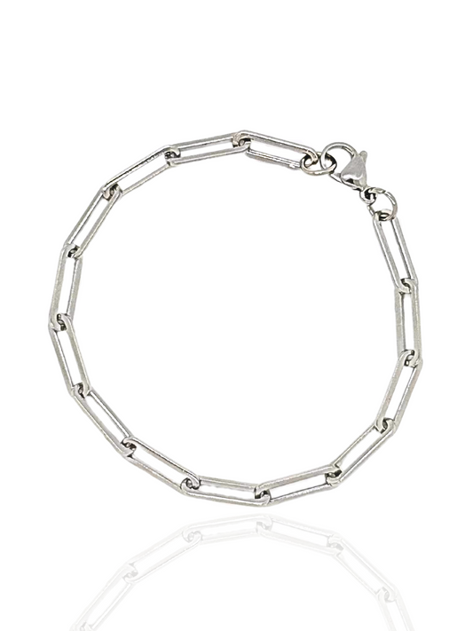 silver bracelet, chain bracelet, simple link bracelet
