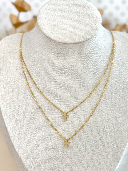 layered necklace, simple necklace, choker, choker layared necklace, simple jewelry, small cross, cross necklace
