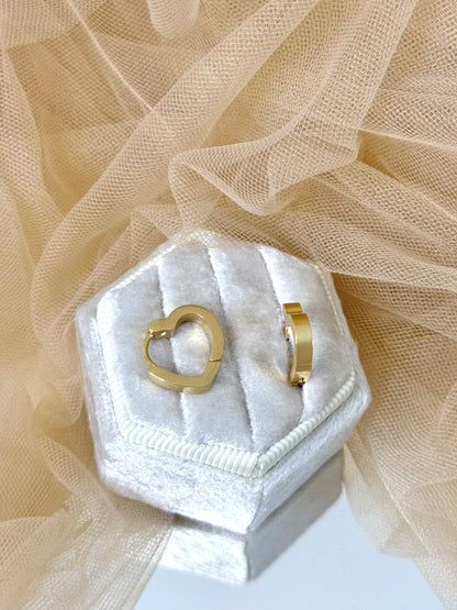 small heart hoop earrings, heart earrings, hoop heart earrings