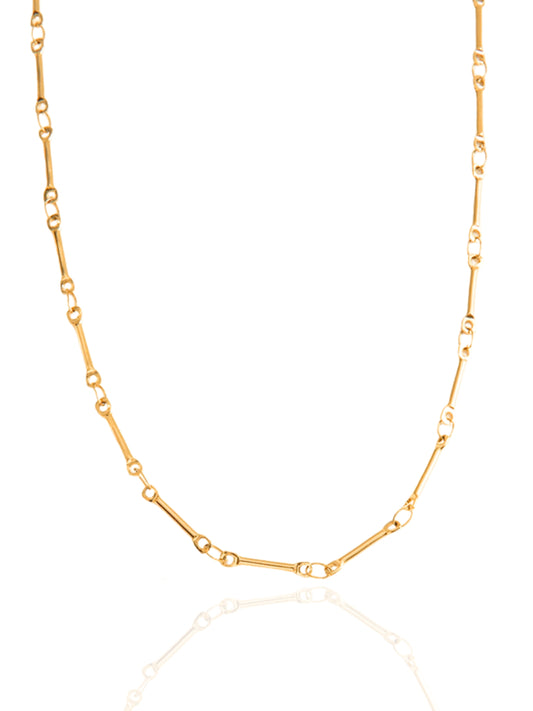 gold necklace, timeless jewellery, perfect gift for her, elegant necklace, charm necklace, best gift for her, classic gold chain necklace, stylish gift, statement necklace, versatile necklace, necklace Australia, link chain necklace, interlocking pendant necklace, y-shaped necklace, necklace with stone pendant, necklace with minimalist pendant, pendant with stones, necklace with gem pendant, minimalist design necklace, wave chain necklace, wave chain choker, thin bead choker necklace, bead necklace