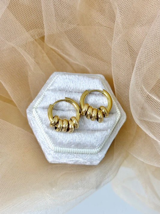 charm earrings, hoop charms, earrings with charm, hoop with charms earringg, circle earrings