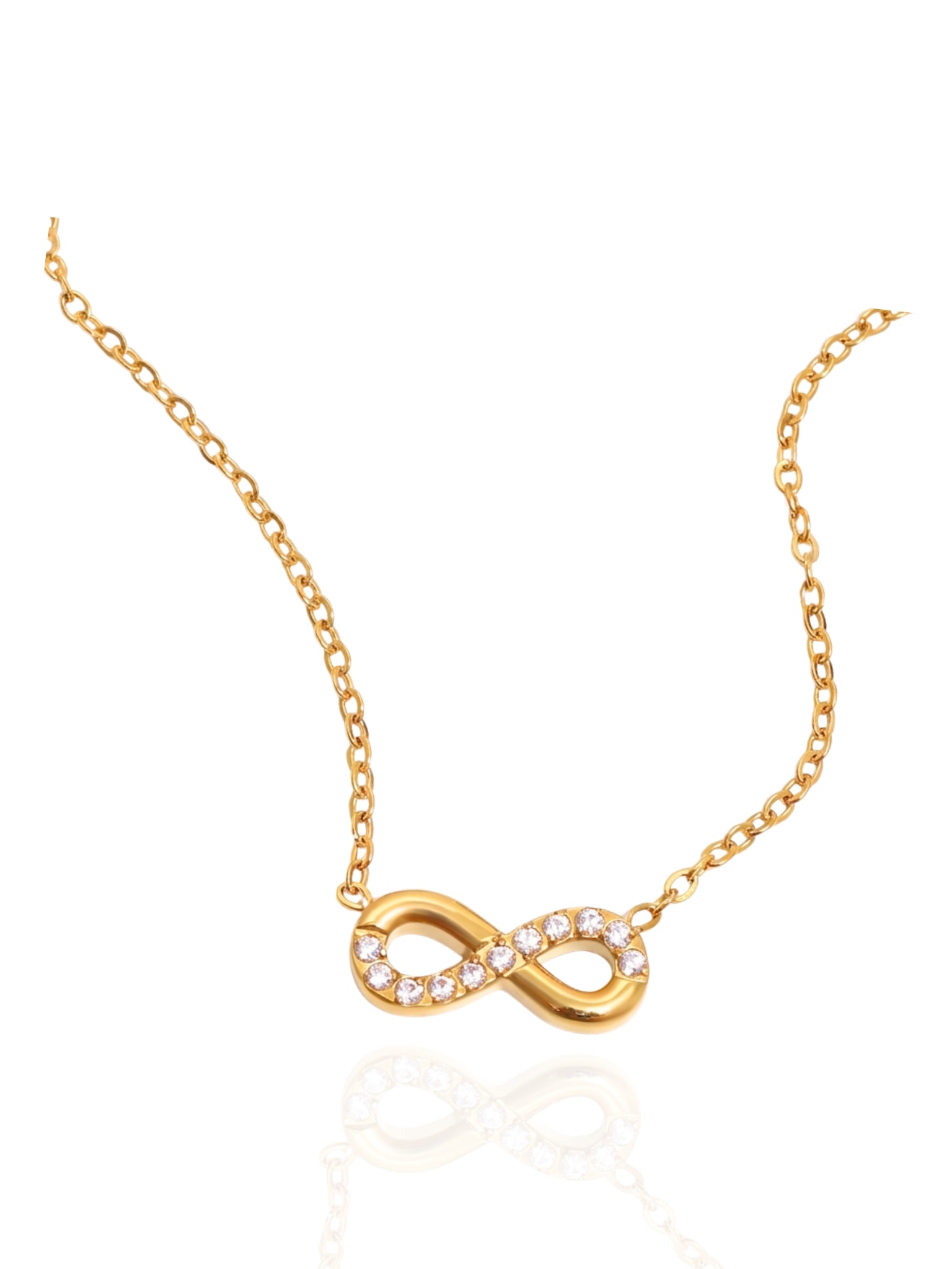 infinity pendant necklace, infinity necklace, 8-shaped pendant, statement necklace, dainty necklace, cute necklace, necklace with stones, versatile necklace, chic design necklace, infinity