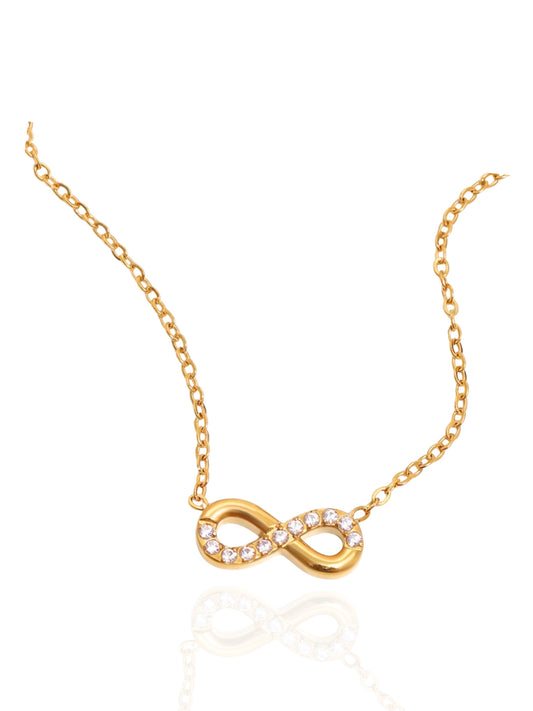 infinity pendant necklace, infinity necklace, 8-shaped pendant, statement necklace, dainty necklace, cute necklace, necklace with stones, versatile necklace, chic design necklace, infinity