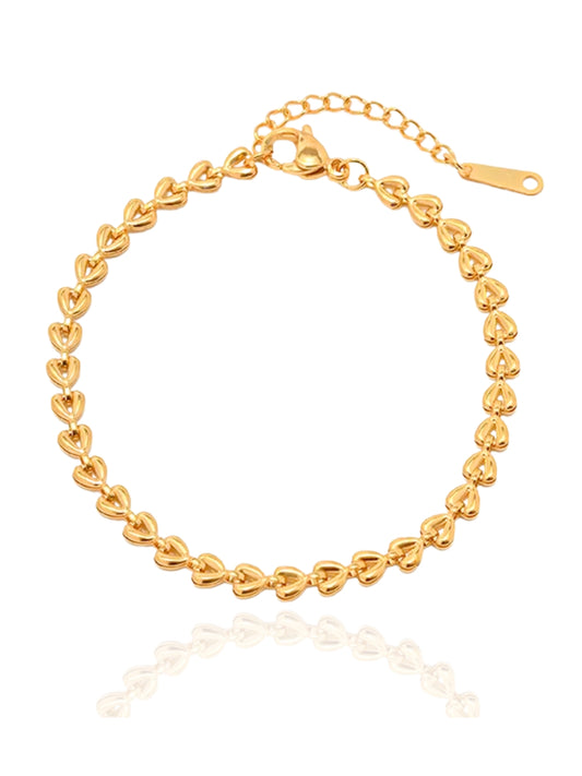 gold bracelet, minimalist, formal wear, jewellery for occasion, gift idea for her, cute bracelet, dainty bracelet, elegant bracelet, heart bracelet