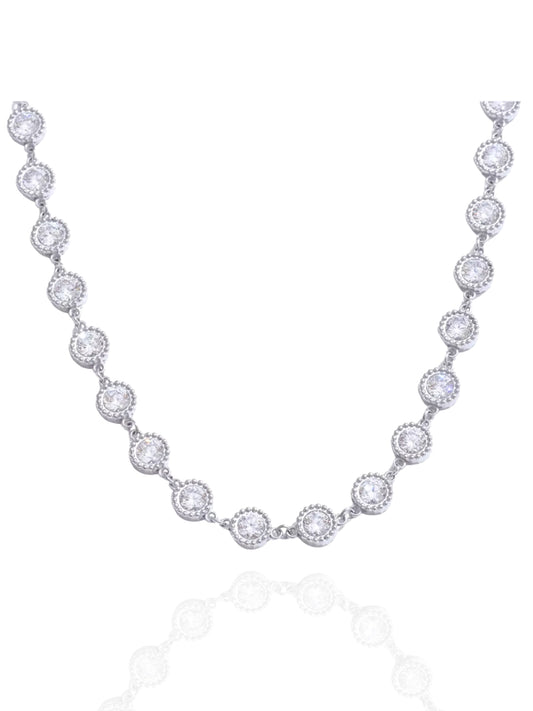 Silver necklace, timeless jewellery, perfect gift for her, elegant necklace, charm necklace, best gift for her, classic gold chain necklace, stylish gift, statement necklace, versatile necklace, necklace Australia, link chain necklace, interlocking pendant necklace, y-shaped necklace, necklace with stone pendant, necklace with bold pendant, pendant with stones, necklace with gem pendant