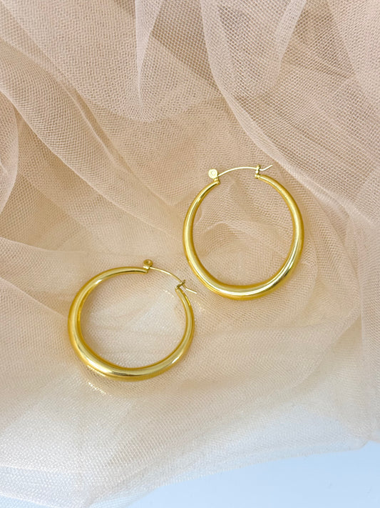 hoop earrings, large hoop earrings, smooth hoop earrings, simple hoop earrings