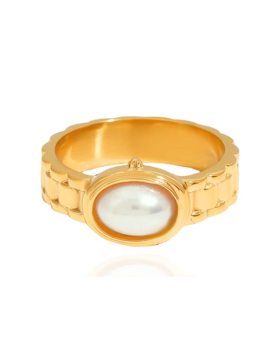 timeless jewellery, perfect gift for her, elegant ring, dainty jewellery, simple jewellery, fashion accessories, sleek jewellery, trendy jewellery, statement ring, stylish ring, cute ring, dainty ring,, bold ring, gold ring, pearl design ring, ring with pearl, wrist band ring