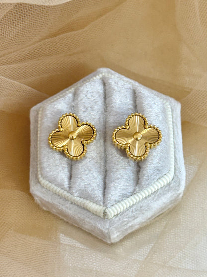 stud clover, clover earrings, premium clover earring