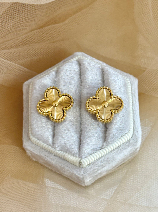 stud clover, clover earrings, premium clover earring