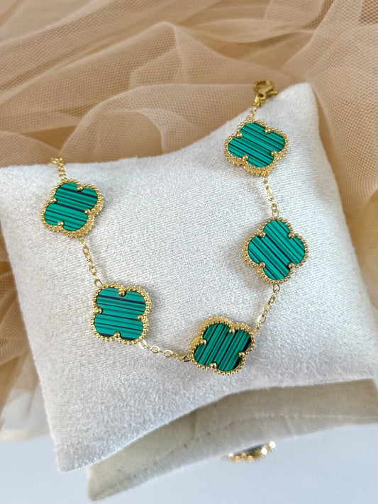 large clover, large clover green, green clover bracelet, bracelet clover in green, clover bracelet