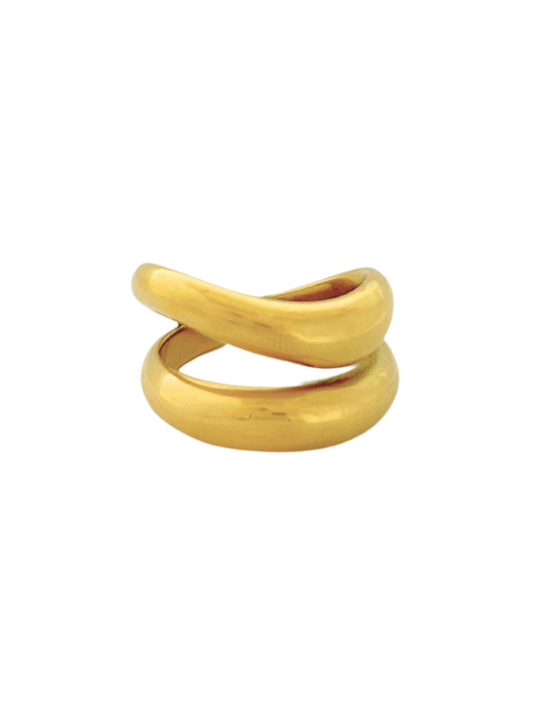 twisted ring, gold ring, statement ring, unique ring, versatile ring
