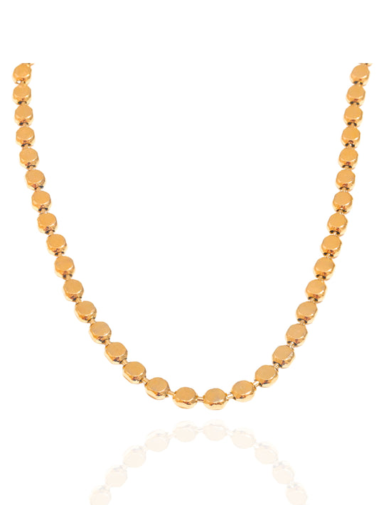 gold necklace, timeless jewellery, perfect gift for her, elegant necklace, charm necklace, best gift for her, classic gold chain necklace, stylish gift, statement necklace, versatile necklace, necklace Australia, link chain necklace, interlocking pendant necklace, y-shaped necklace, necklace with stone pendant, necklace with bold pendant, pendant with stones, necklace with gem pendant, necklace with colored stone pendant, gem necklace, fresh water pearl necklace, unique design necklace, minimalist necklace