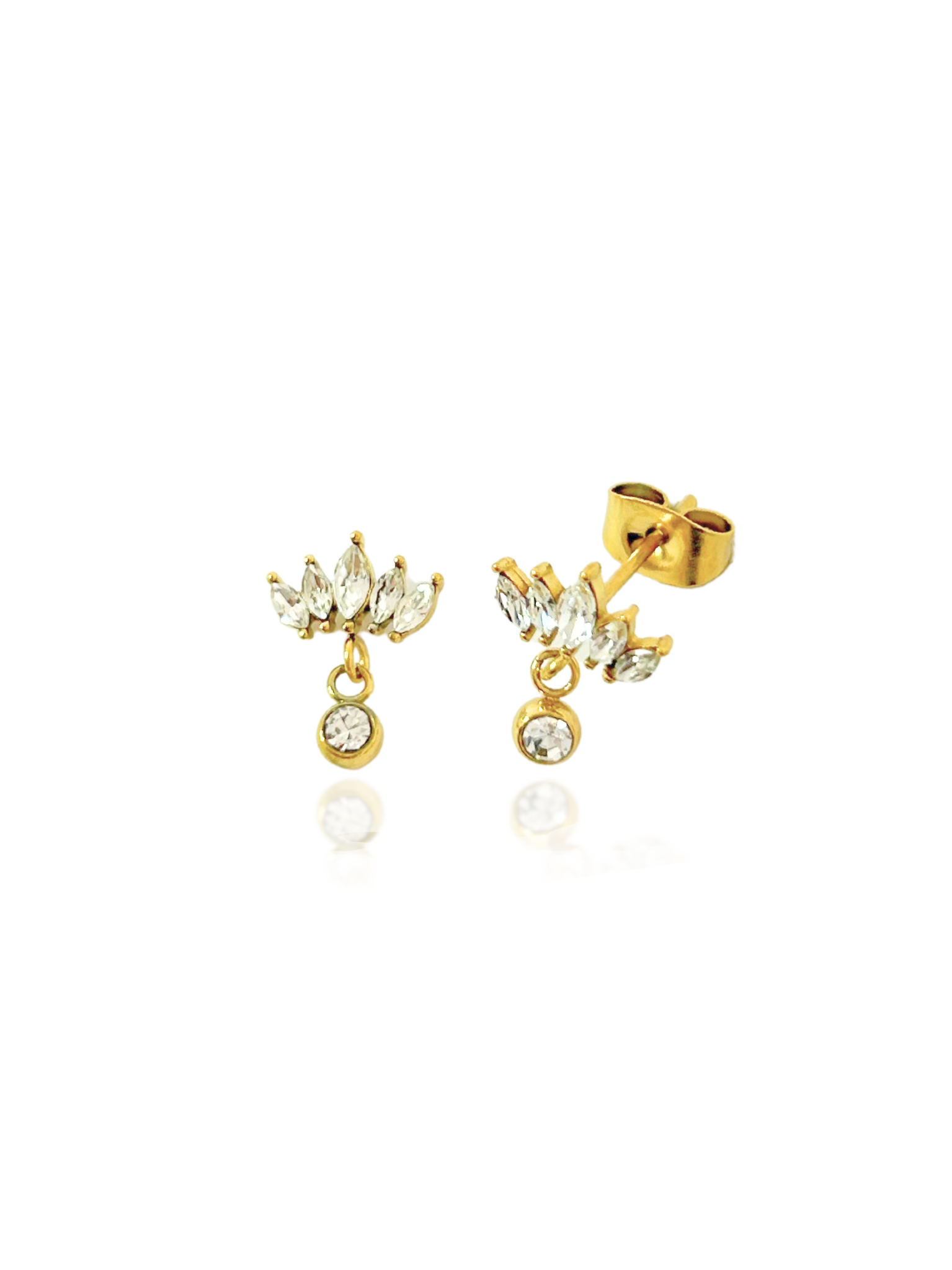 stud earrings, sparkling earrings, playful earrings, classy earrings, earrings with stones