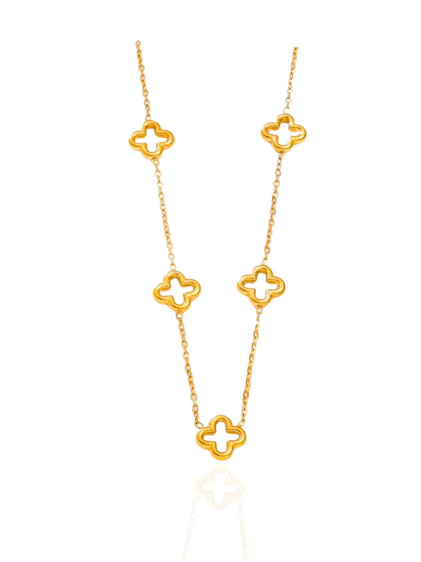 timeless jewellery, perfect gift for her, elegant necklace, charm necklace, best gift for her, classic gold chain necklace, stylish gift, statement necklace, versatile necklace, necklace Australia, chain necklace, link chain necklace, clover necklace, gold necklace, 5-clover necklace, flower necklace