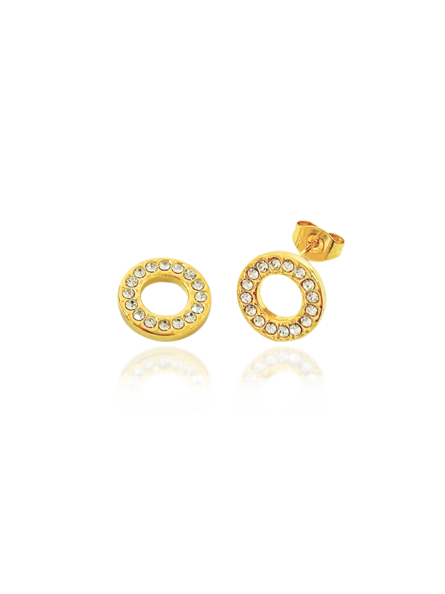 stud round earrings, round earrings, gold earrings with stone, simple round earrings 