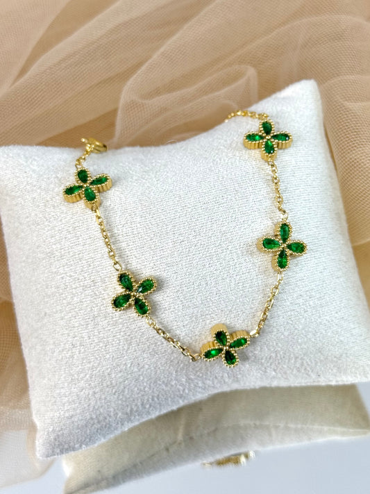 thin clover bracelet, four cleaf bracelet, thin bracelet, minimalist bracelet