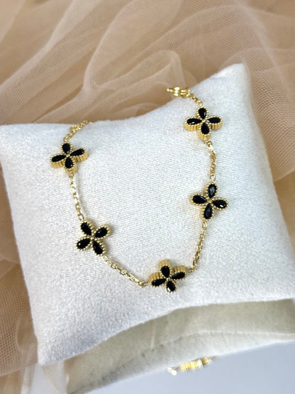 thin clover bracelet, four cleaf bracelet, thin bracelet, minimalist bracelet