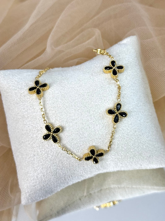 thin clover bracelet, four cleaf bracelet, thin bracelet, minimalist bracelet