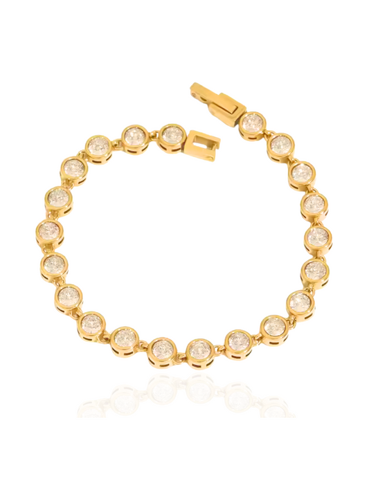 timeless jewellery, perfect gift for her, elegant bracelet, charm bracelet, best gift for her, classic gold chain bracelet, stylish gift, statement bracelet, versatile bracelet, bracelet Australia, gold bracelet, lucky charm, cute bracelet, round stones design bracelet, stone bracelet with stones