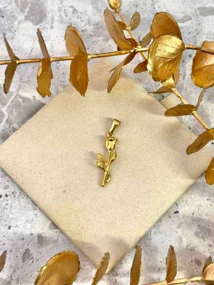 gold pendant, rose pendant, flower pendant, cute pendant, australia pendant