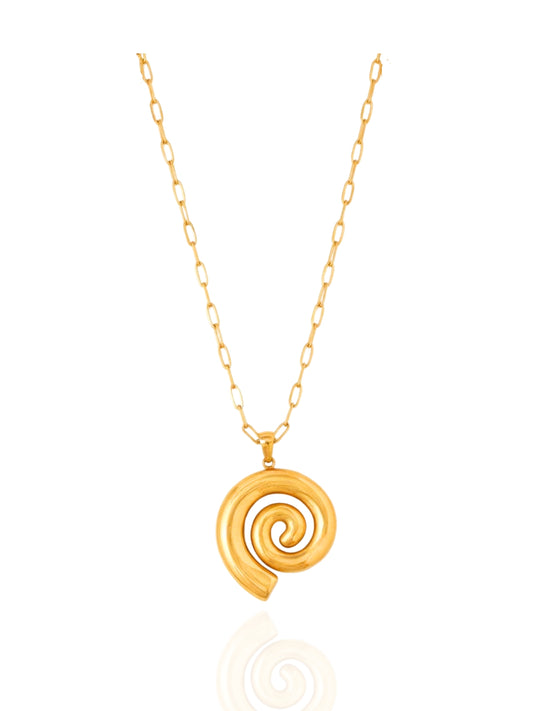spiral pendant, spiral hoop necklace, paper clip chain necklace, spiral hoop pendant