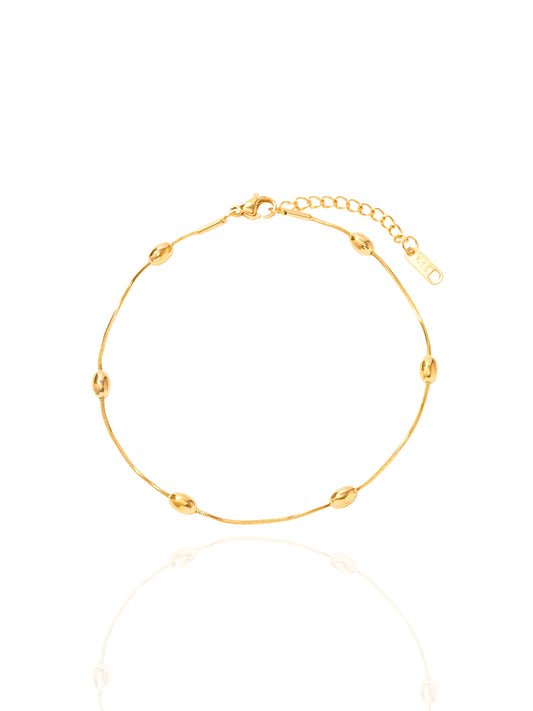 timeless jewellery, perfect gift for her, elegant anklet, dainty jewellery, simple anklet, fashion accessories, minimal anklet, pearl anklet, sleek jewellery, trendy jewellery, statement anklet, stylish anklet, cute anklet, dainty anklet, gold anklet, simple design anklet, beaded anklet