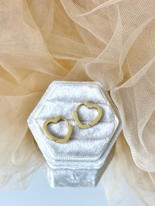 small heart hoop earrings, heart earrings, hoop heart earrings