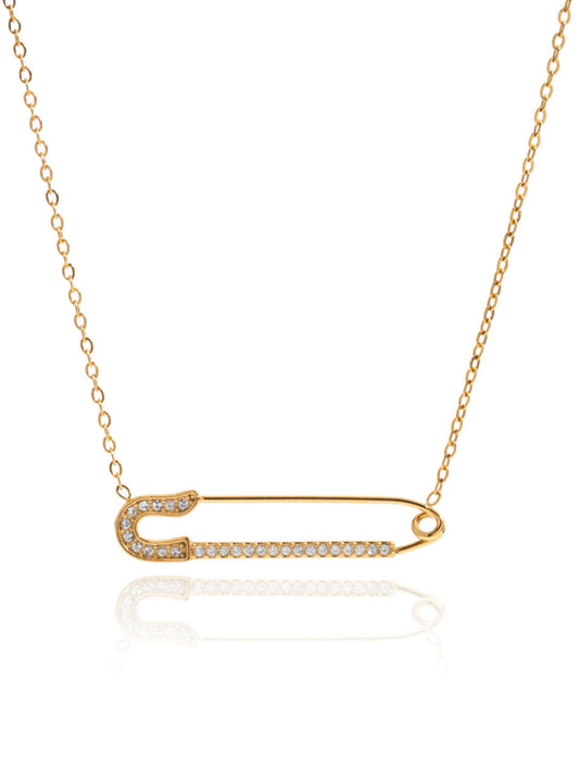 gold necklace, timeless jewellery, perfect gift for her, elegant necklace, charm necklace, best gift for her, classic gold chain necklace, stylish gift, statement necklace, versatile necklace, necklace Australia, link chain necklace, interlocking pendant necklace, y-shaped necklace, necklace with stone pendant, necklace with bold pendant, pendant with stones, necklace with gem pendant, necklace with colored stone pendant, gem necklace, pearl necklace, unique design necklace, pin design pendant