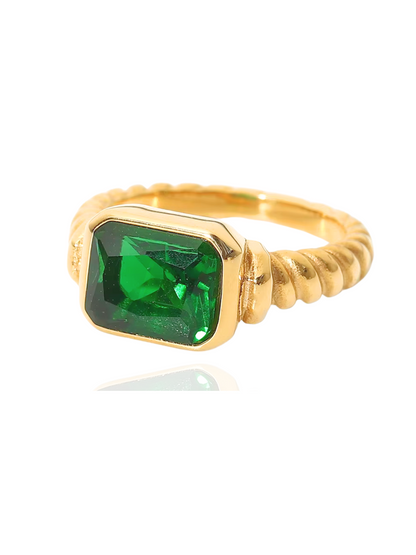 timeless jewellery, perfect gift for her, elegant ring, dainty jewellery, simple jewellery, fashion accessories, sleek jewellery, trendy jewellery, statement ring, stylish ring, cute ring, dainty ring, stud earrings, bold ring, gold ring, green ring, twisted band ring,  twisted design ring, emerald green stone ring, green ring