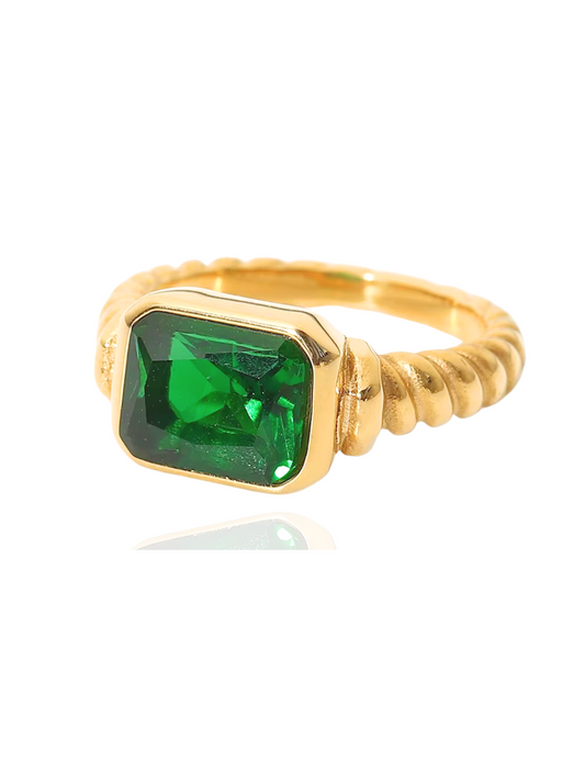 timeless jewellery, perfect gift for her, elegant ring, dainty jewellery, simple jewellery, fashion accessories, sleek jewellery, trendy jewellery, statement ring, stylish ring, cute ring, dainty ring, stud earrings, bold ring, gold ring, green ring, twisted band ring,  twisted design ring, emerald green stone ring, green ring