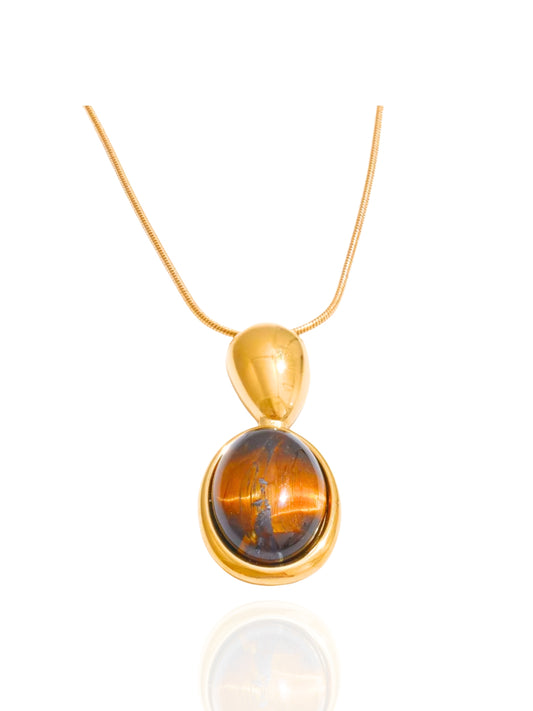 gold necklace, timeless jewellery, perfect gift for her, elegant necklace, charm necklace, best gift for her, classic gold chain necklace, stylish gift, statement necklace, versatile necklace, necklace Australia, link chain necklace, interlocking pendant necklace, y-shaped necklace, necklace with stone pendant, necklace with bold pendant, pendant with stones, necklace with gem pendant, necklace with colored stone pendant, gem necklace, cross pendant necklace, oval pendant necklace, tiger stone necklace