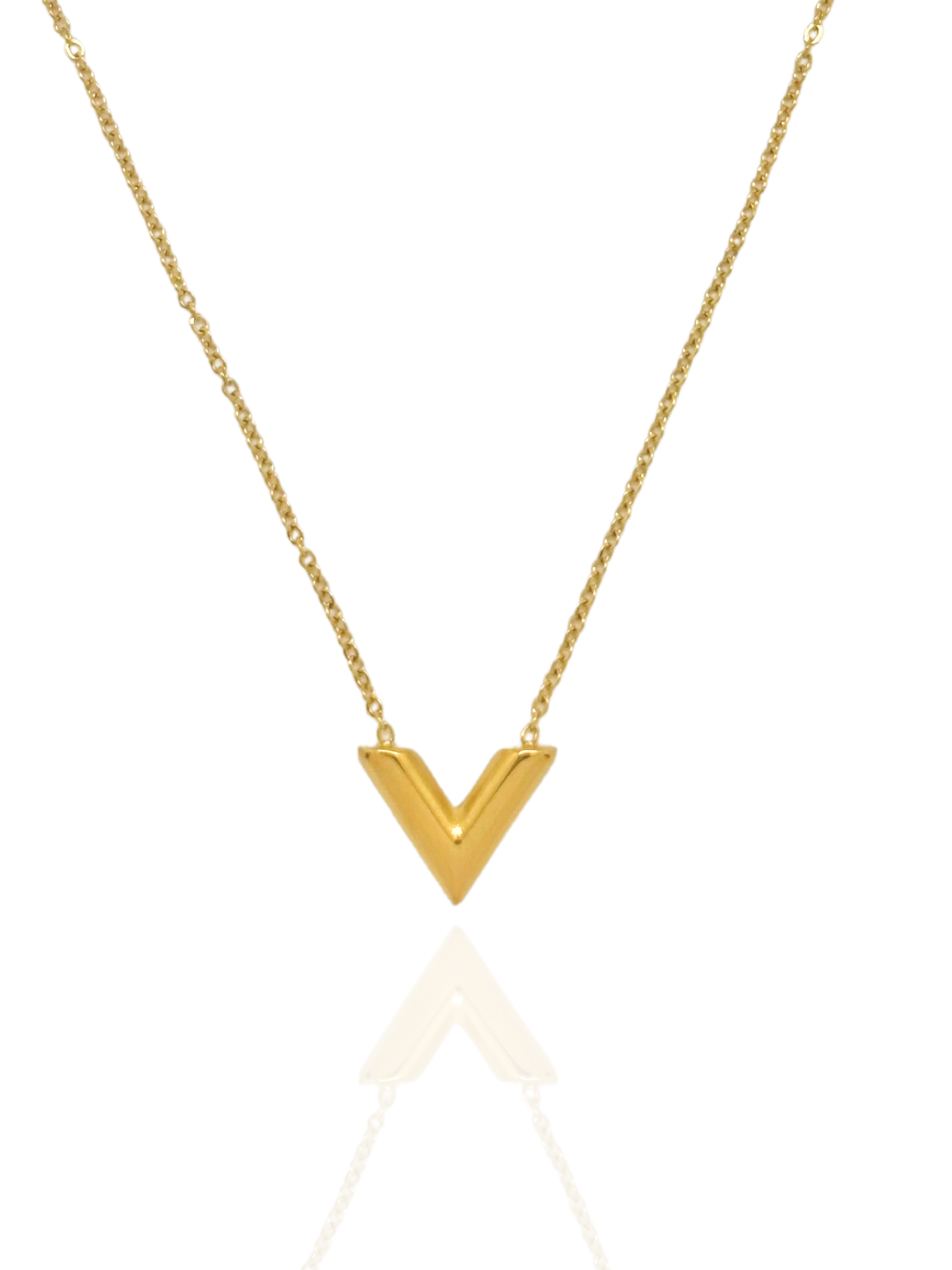 v-shaped pendant, simple pendant necklace, simple necklace, v pendant, gold necklace