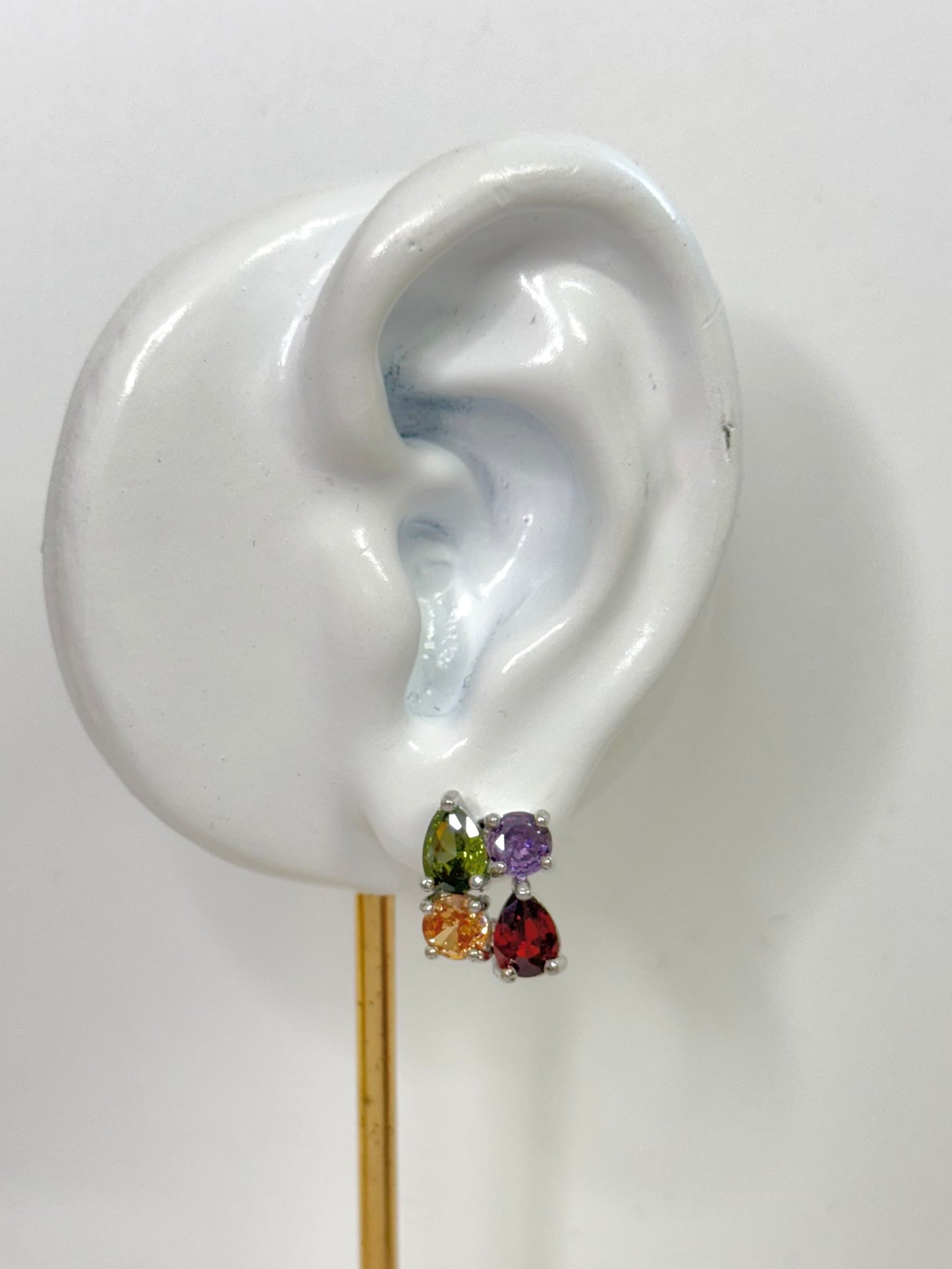 multicolored earrings, earrings with different colors, colorful earrings, earrings, artistic earrings