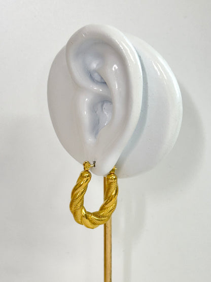 twisted earring, hoop earrings