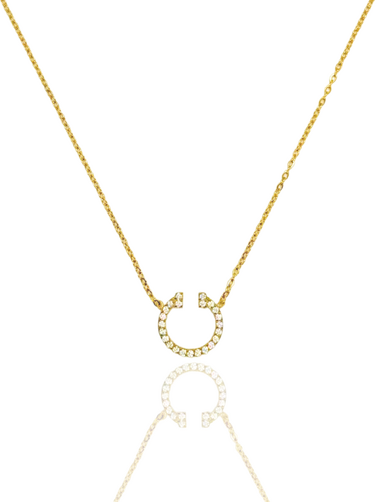 loop necklace, round pendant, round necklace, round with stone necklace, hoop necklace, hoop pendant, pendant with stones