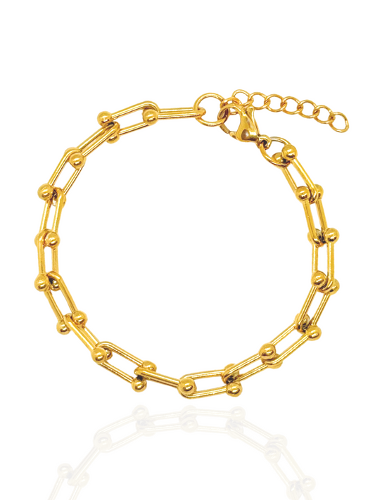 gold bracelet, chain bracelet, link bracelet, simple bracelet