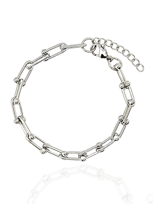 silver bracelet, chain bracelet, link bracelet
