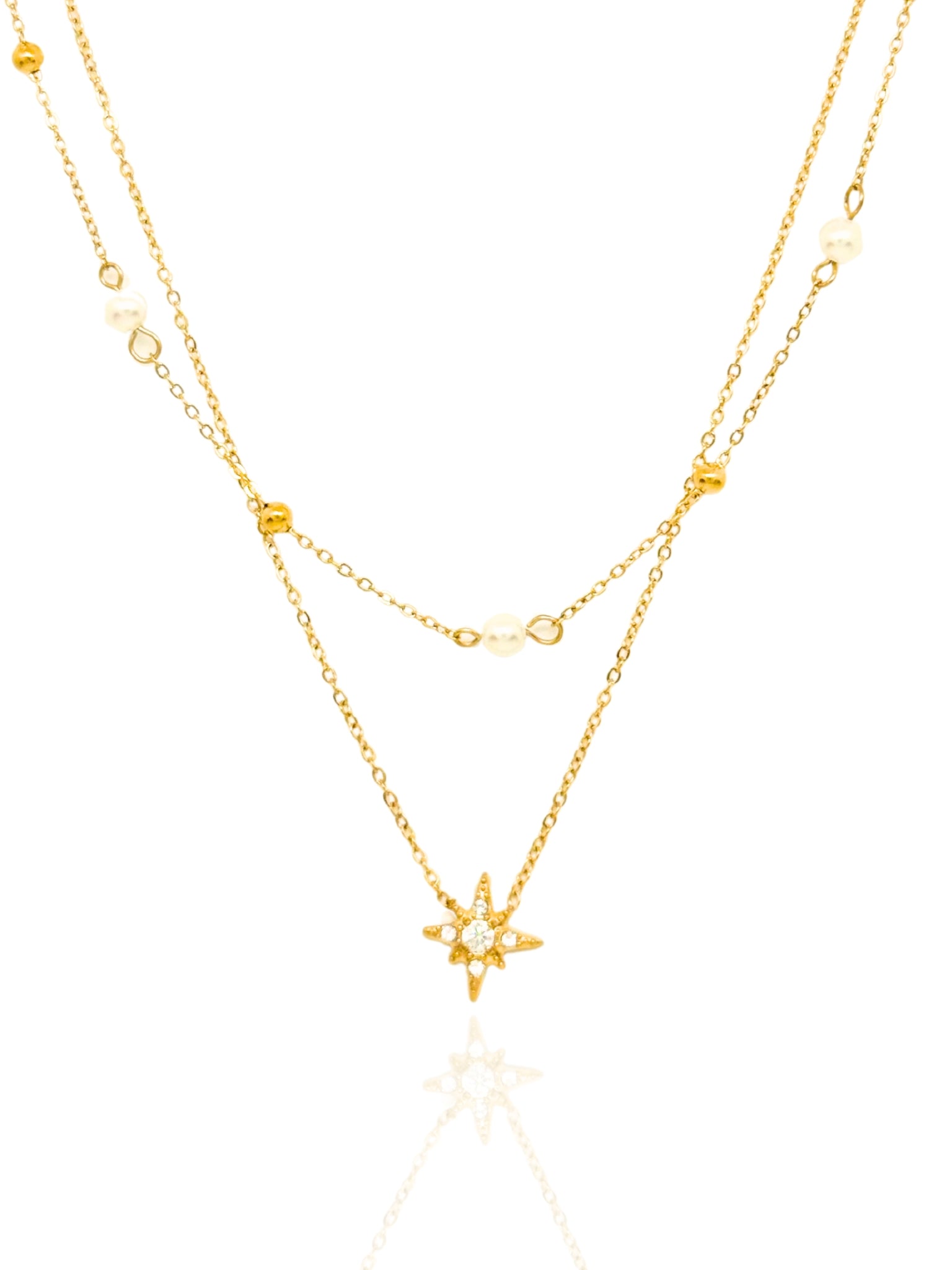 gold necklace, timeless jewellery, perfect gift for her, elegant necklace, charm necklace, best gift for her, classic gold chain necklace, stylish gift, statement necklace, versatile necklace, necklace Australia, link chain necklace, interlocking pendant necklace, y-shaped necklace, necklace with stone pendant, necklace with bold pendant, pendant with stones, necklace with gem pendant, gem necklace, layered necklace, star pendant, moon pendant necklace, star and pearl pendant